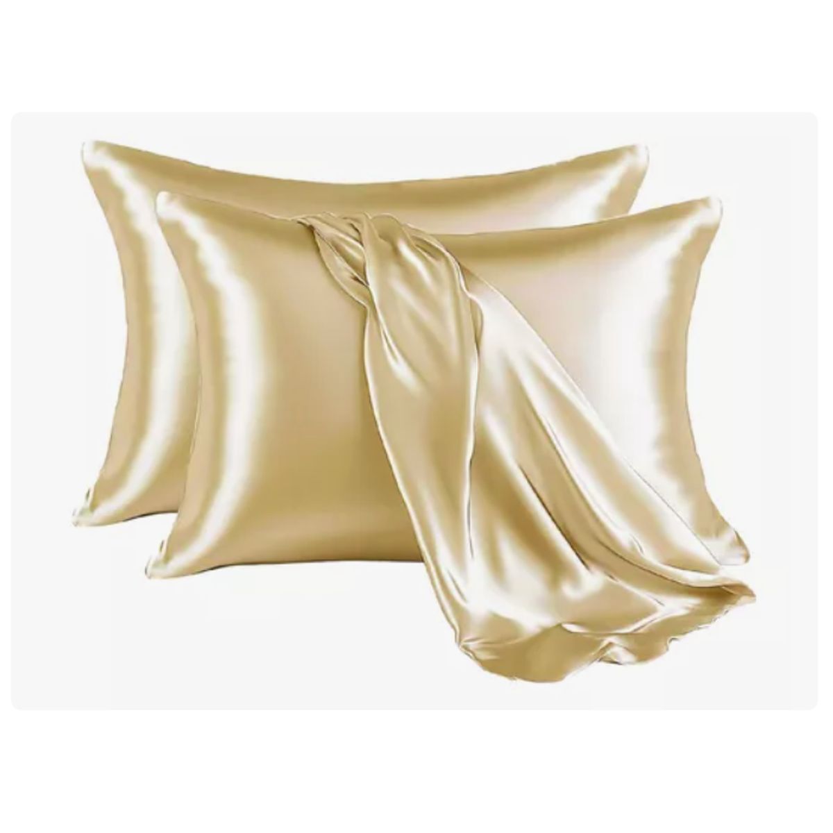 INNOVA - Fundas Para Almohada Satín Seda Cuida Cabello Piel Anti Friz Gold