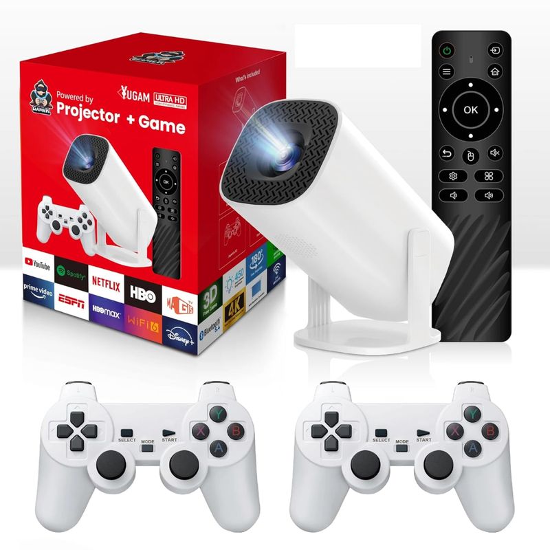 GENERICO - Proyector Portátil con Consola de Juegos y Controles