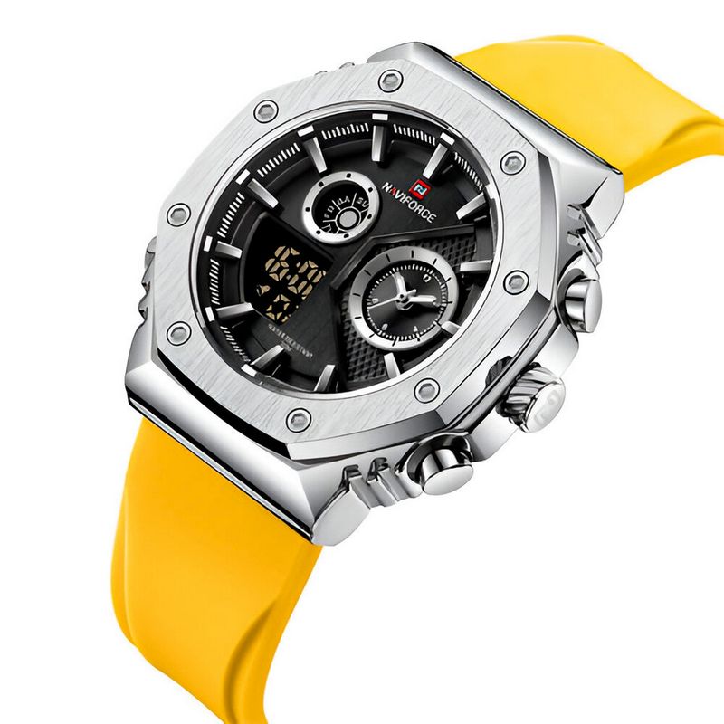 NAVIFORCE - Reloj Naviforce Deportivo Nf9216t Goma Hombre Led + Estuche