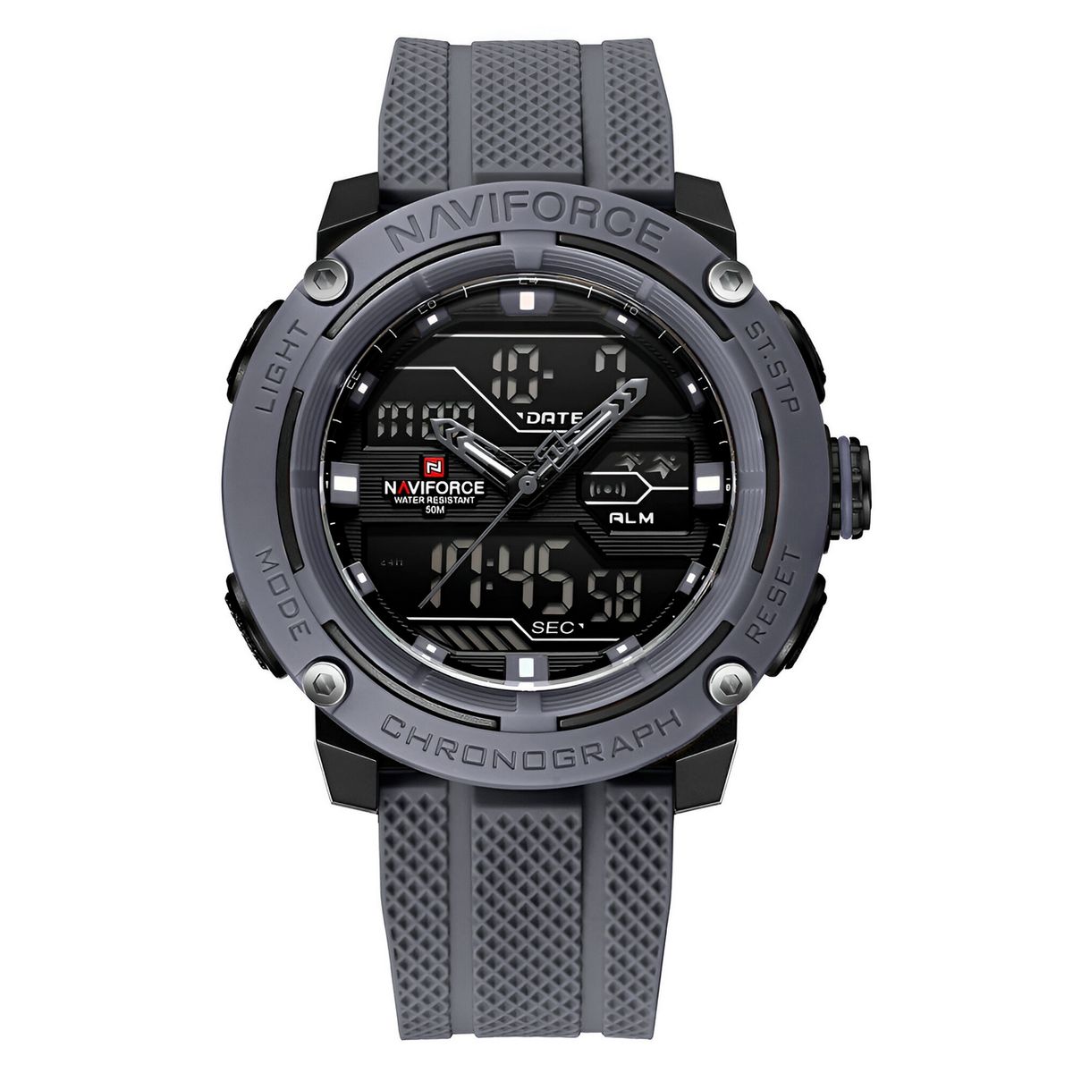 NAVIFORCE - Reloj Naviforce Deportivo Nf7114 Goma Led Hombre + Estuche