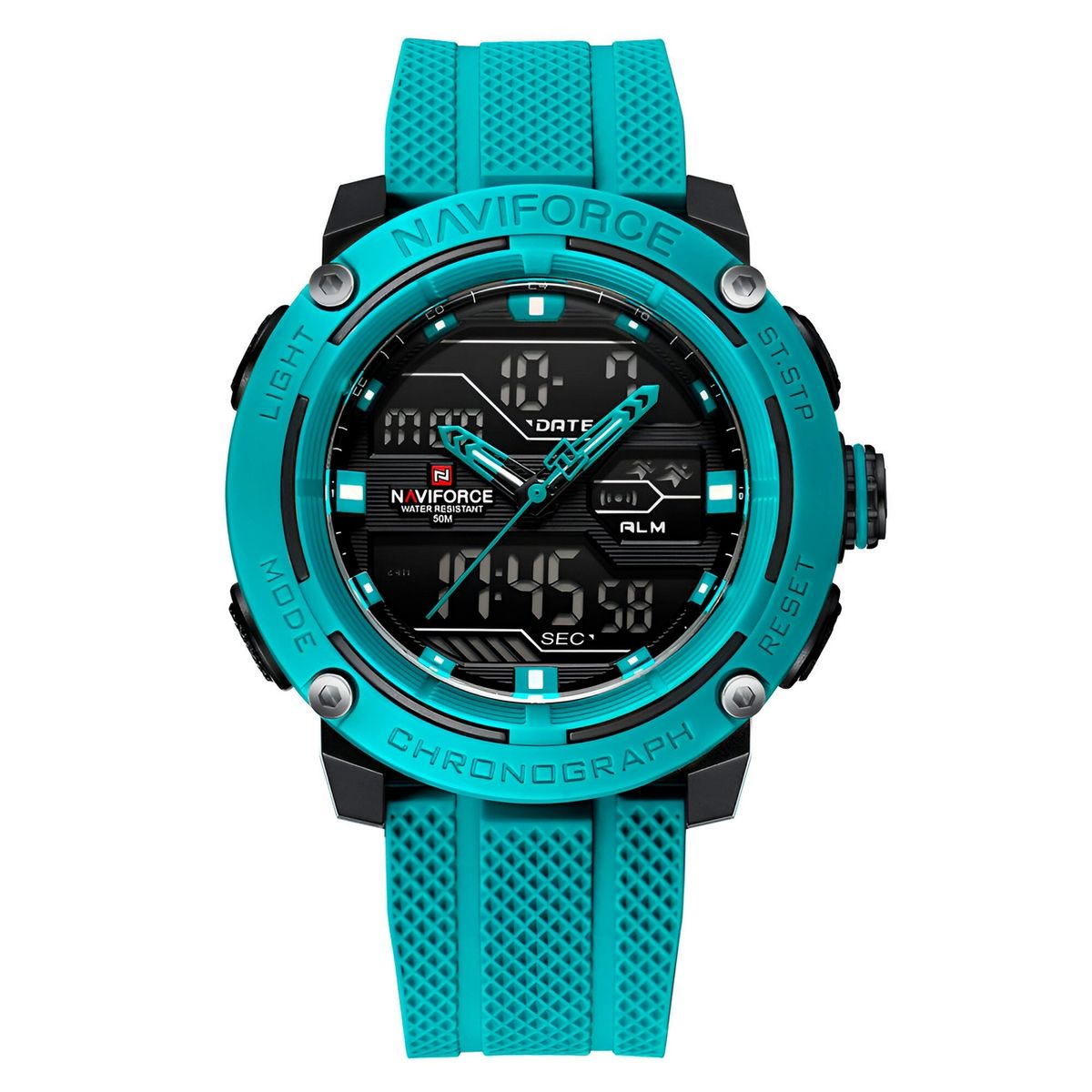 NAVIFORCE - Reloj Naviforce Deportivo Nf7114 Goma Led Hombre + Estuche