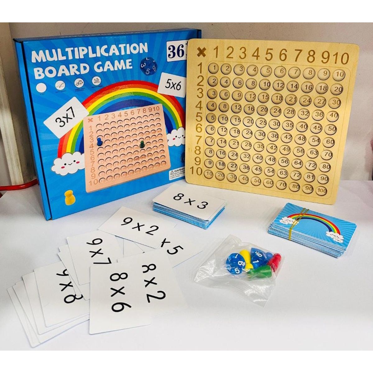 GENERICO - Juego Tabla Multiplicar Madera Educativo Matemáticas Puzzle Matemático