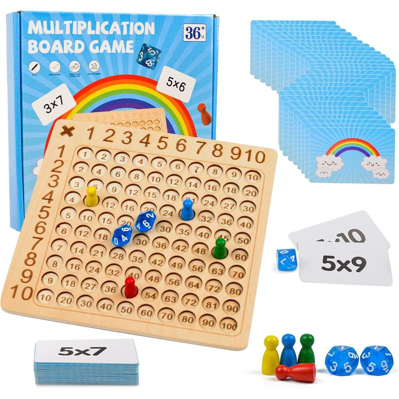 GENERICO - Juego Tabla Multiplicar Madera Educativo Matemáticas Puzzle Matemático