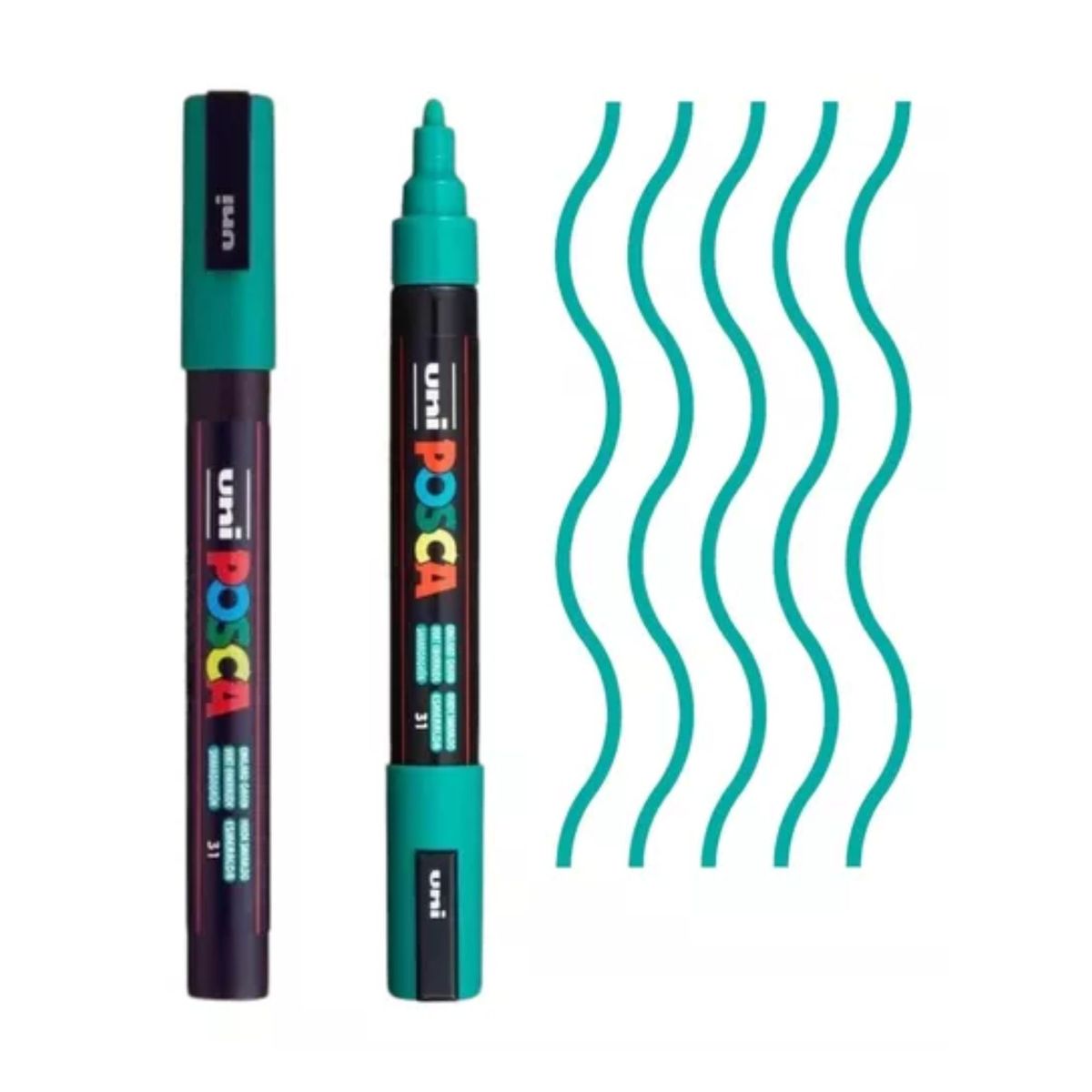 KORES - Marcador Uni Posca Pc-5m Pintura Acrilica Verde Esmeralda