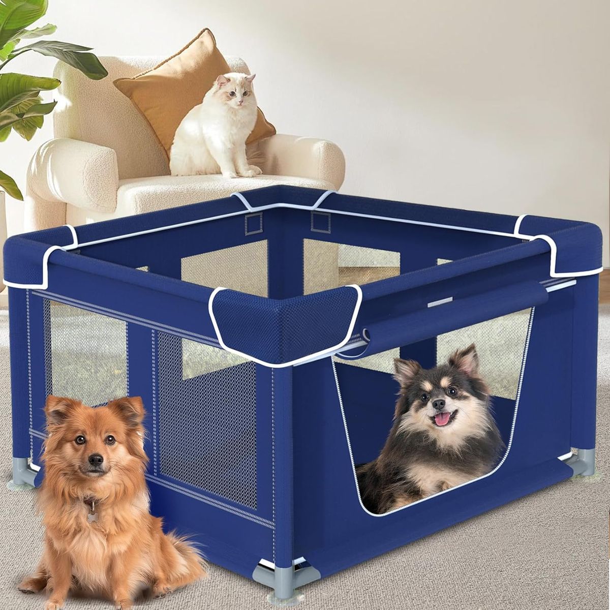 GENERICO - Corral para mascotas impermeable azul