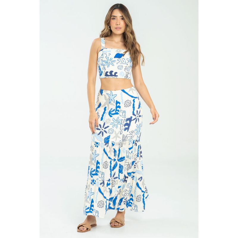 RAGGED - Falda summer Azul rey Ragged
