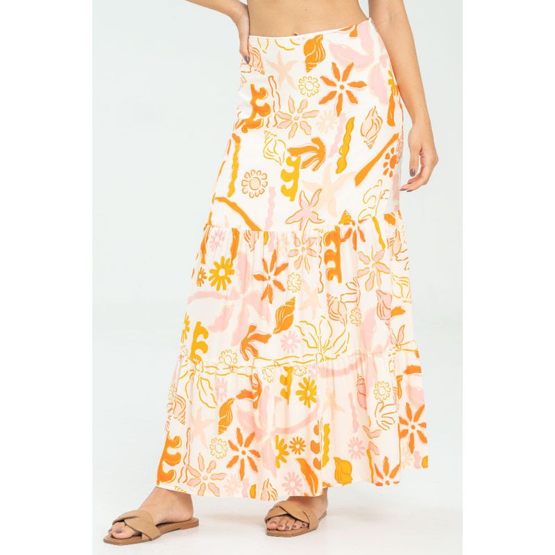 RAGGED - Falda summer Naranja Ragged