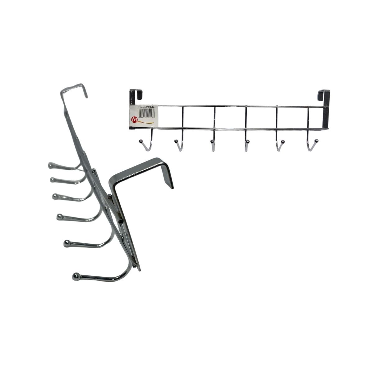 MAZUGI - Perchero Organizador Soporte X 6 Ganchos Utensilios Plateado