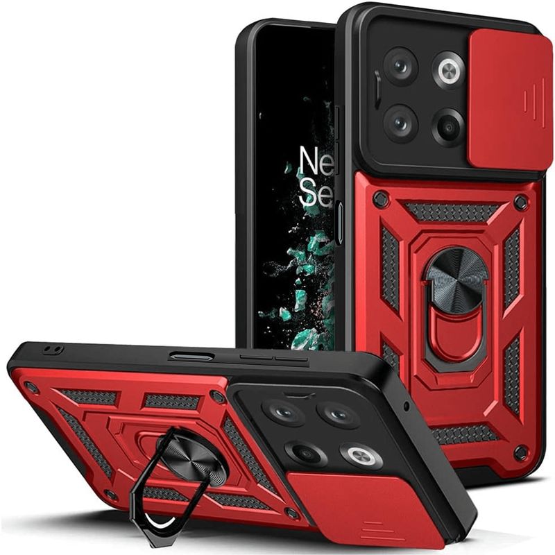 GENERICO - Funda Case Protector Cámara Slider Compatible Tecno Spark 30 5G Rojo