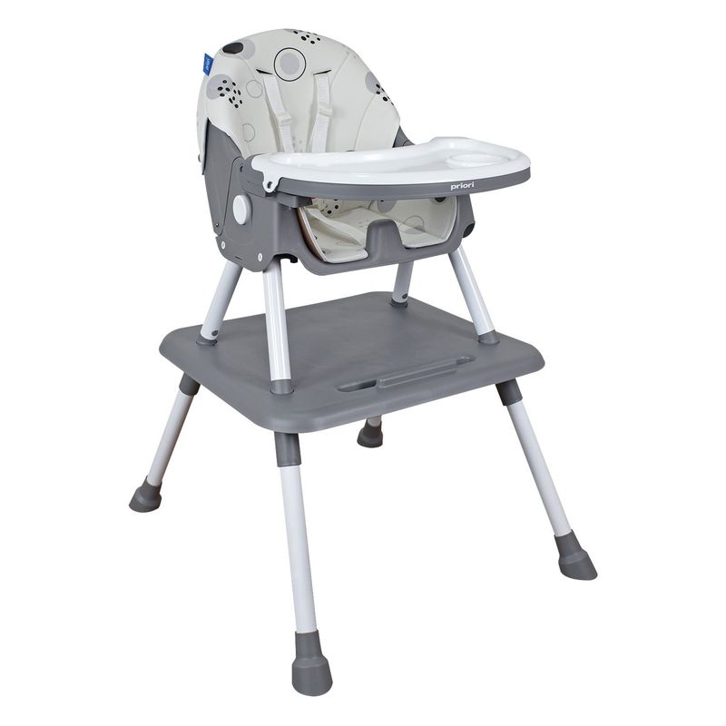 PRIORI - Silla comedor Bebe 3 en 1 Mia Gris Priori