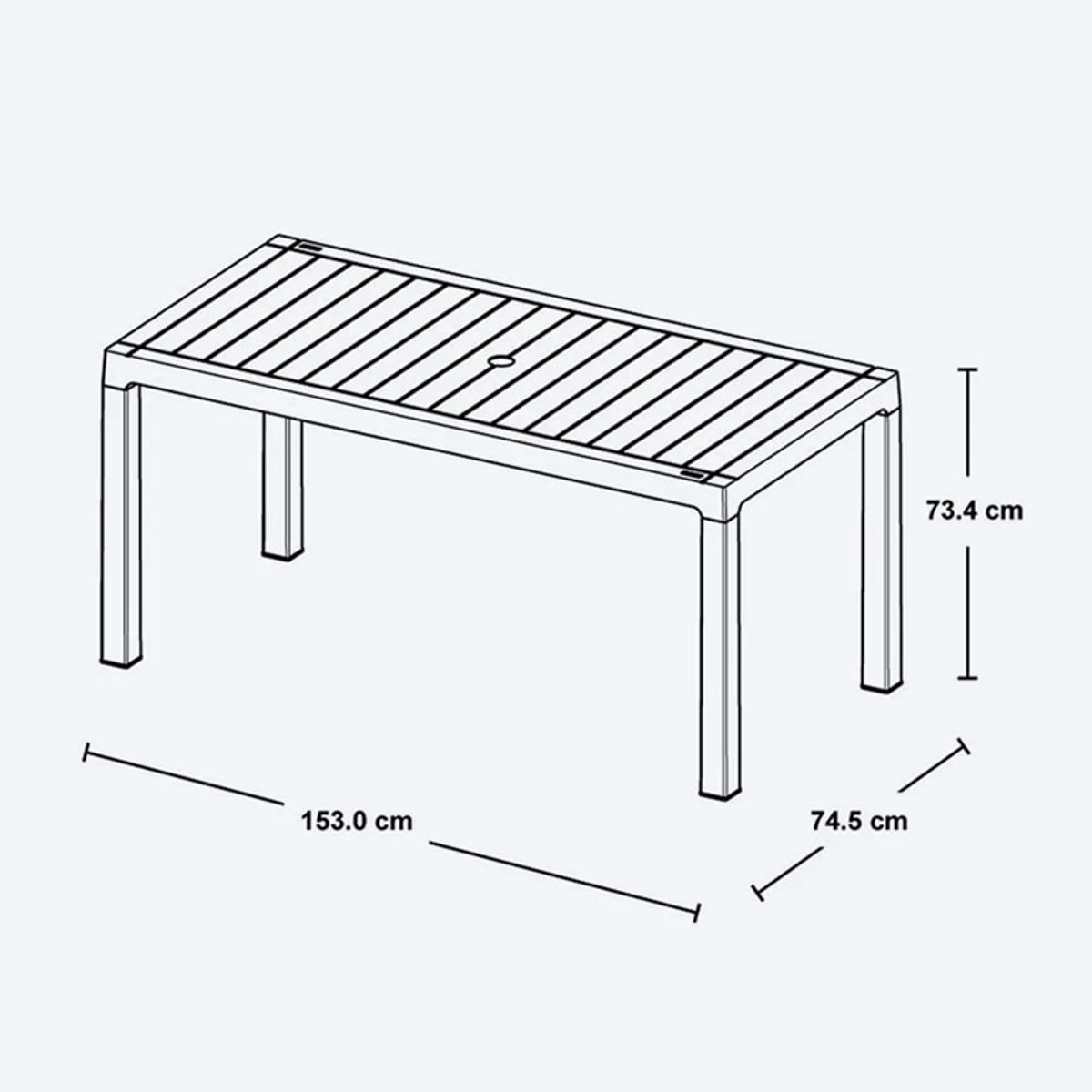 RIMAX - Mesa Barú Rectangular Familiar Rimax Gris Hielo