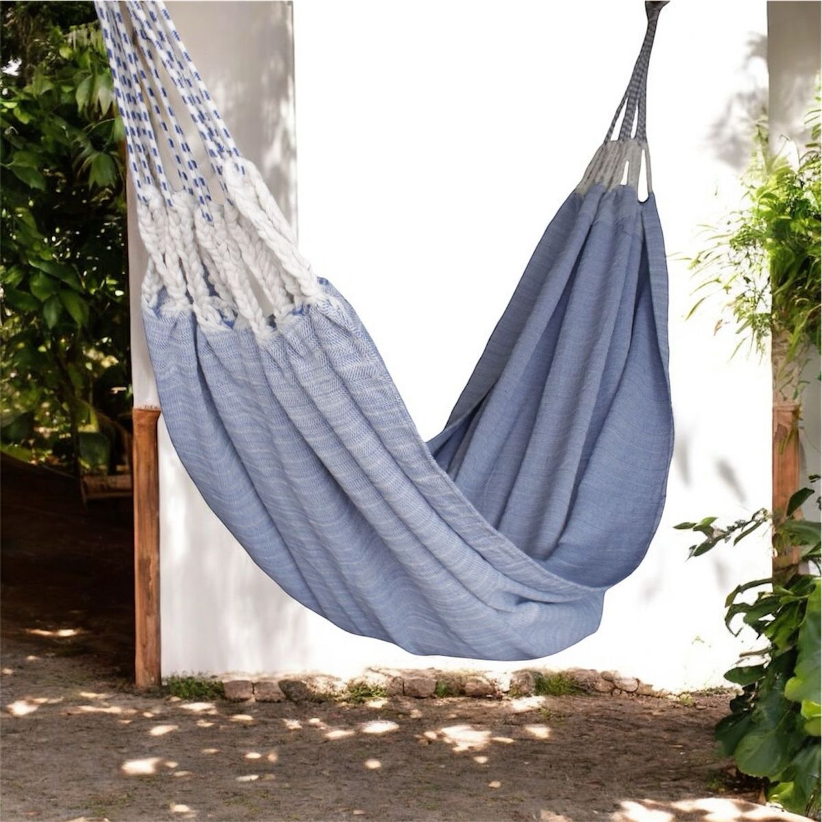 GENERICO - Hamaca artesanal en algodón Jaspeado Azul