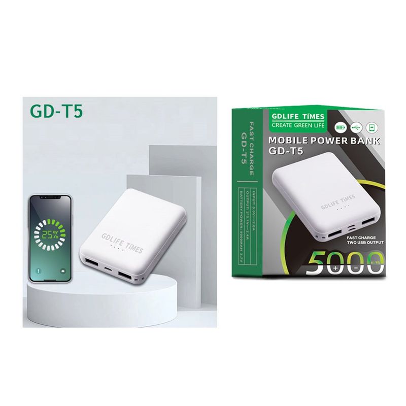 GDLITE - Bateria Portatil Power Bank 5000 mah