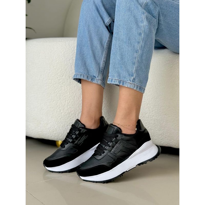 GENERICO - Tenis Dama Casual Carnaza Mujer Sintetico-Negro