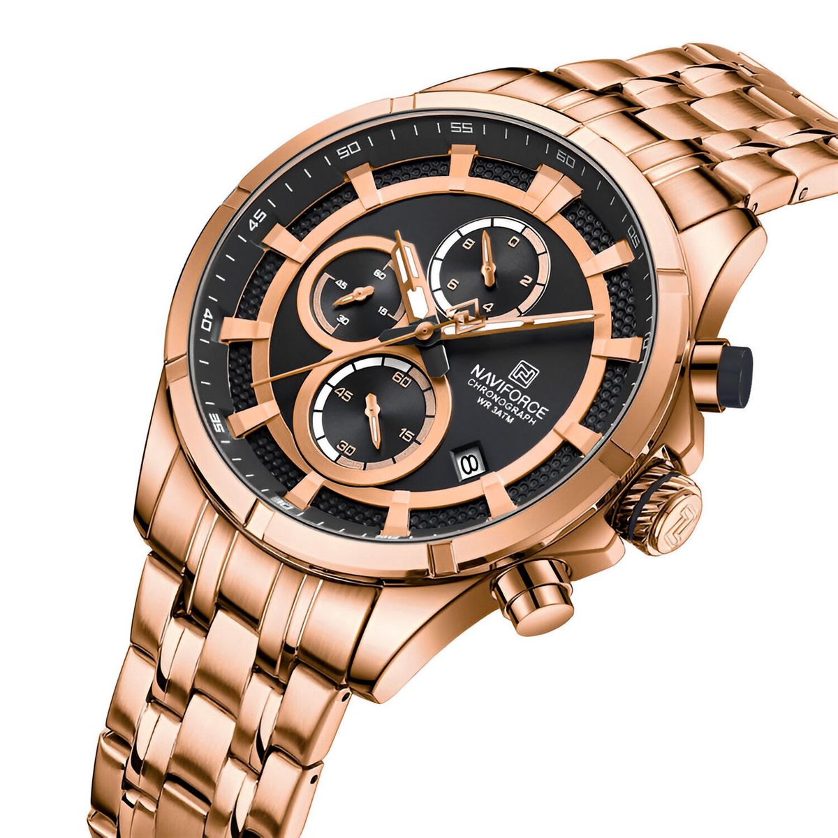 NAVIFORCE - Reloj Naviforce Casual Nf8046 Crono Hombre Acero+ Estuche