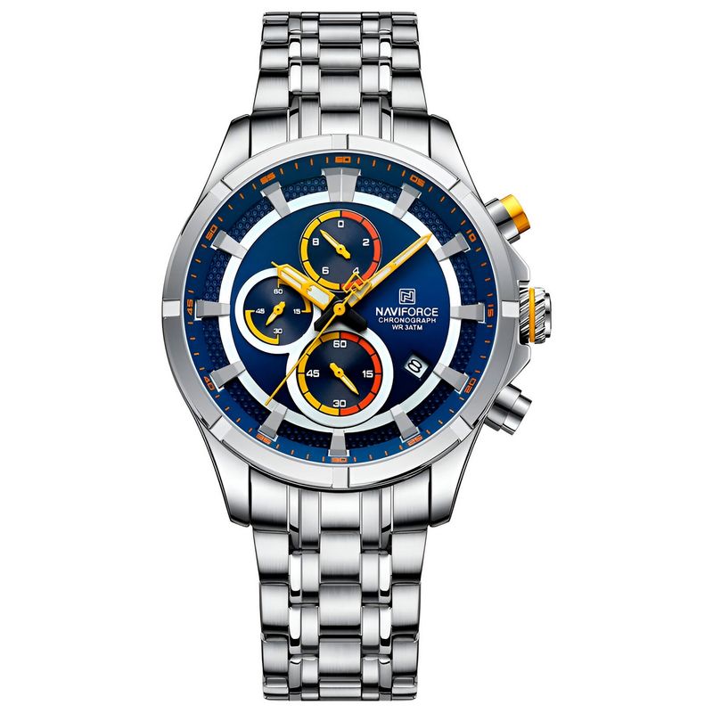 NAVIFORCE - Reloj Naviforce Casual Nf8046 Crono Hombre Acero+ Estuche