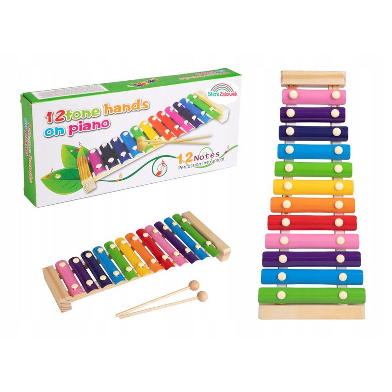 GENERICO - Xilófono De Madera Multicolor 12 Notas Musicales