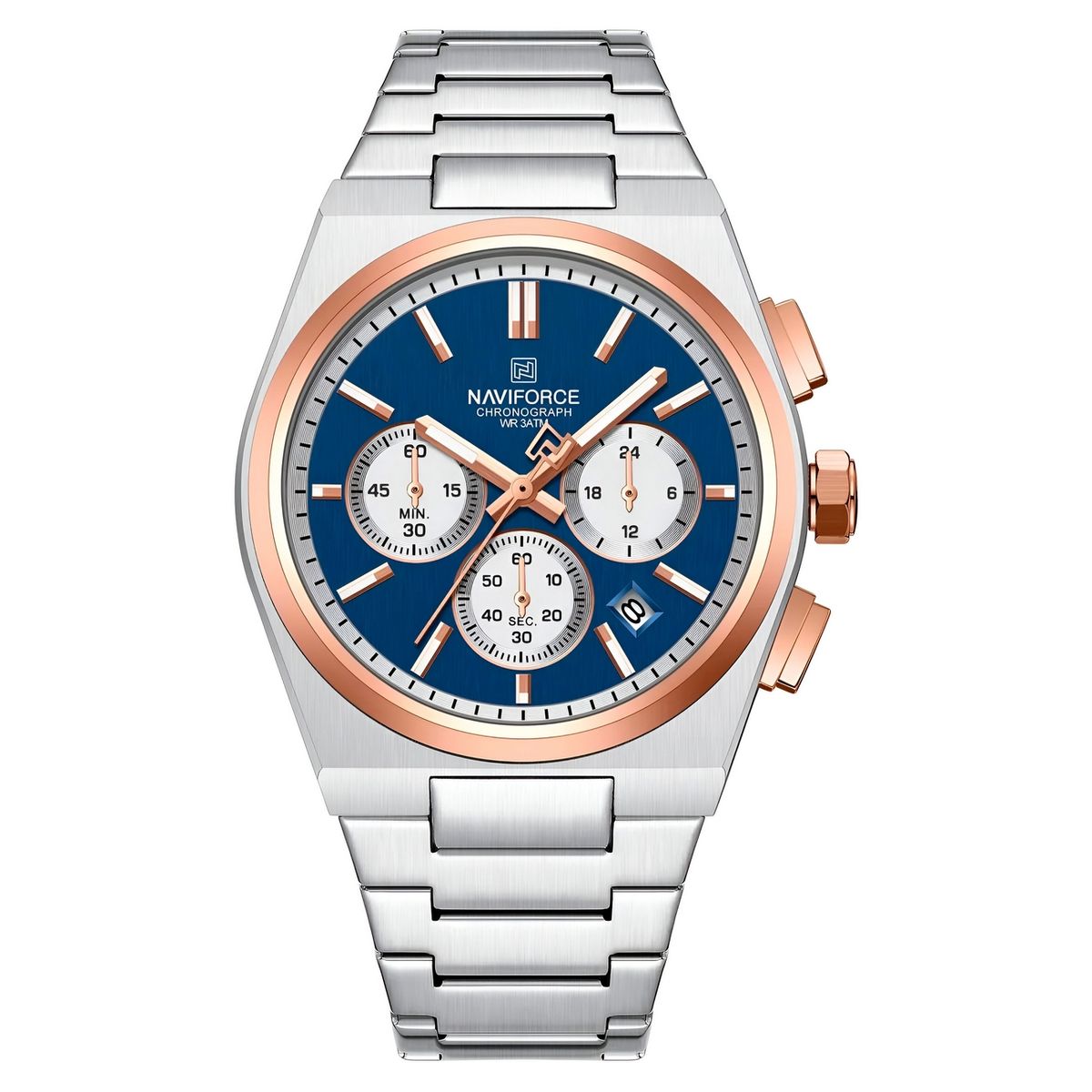 NAVIFORCE - Reloj Naviforce Casual Nf8048g Crono Hombre Acero+ Estuche