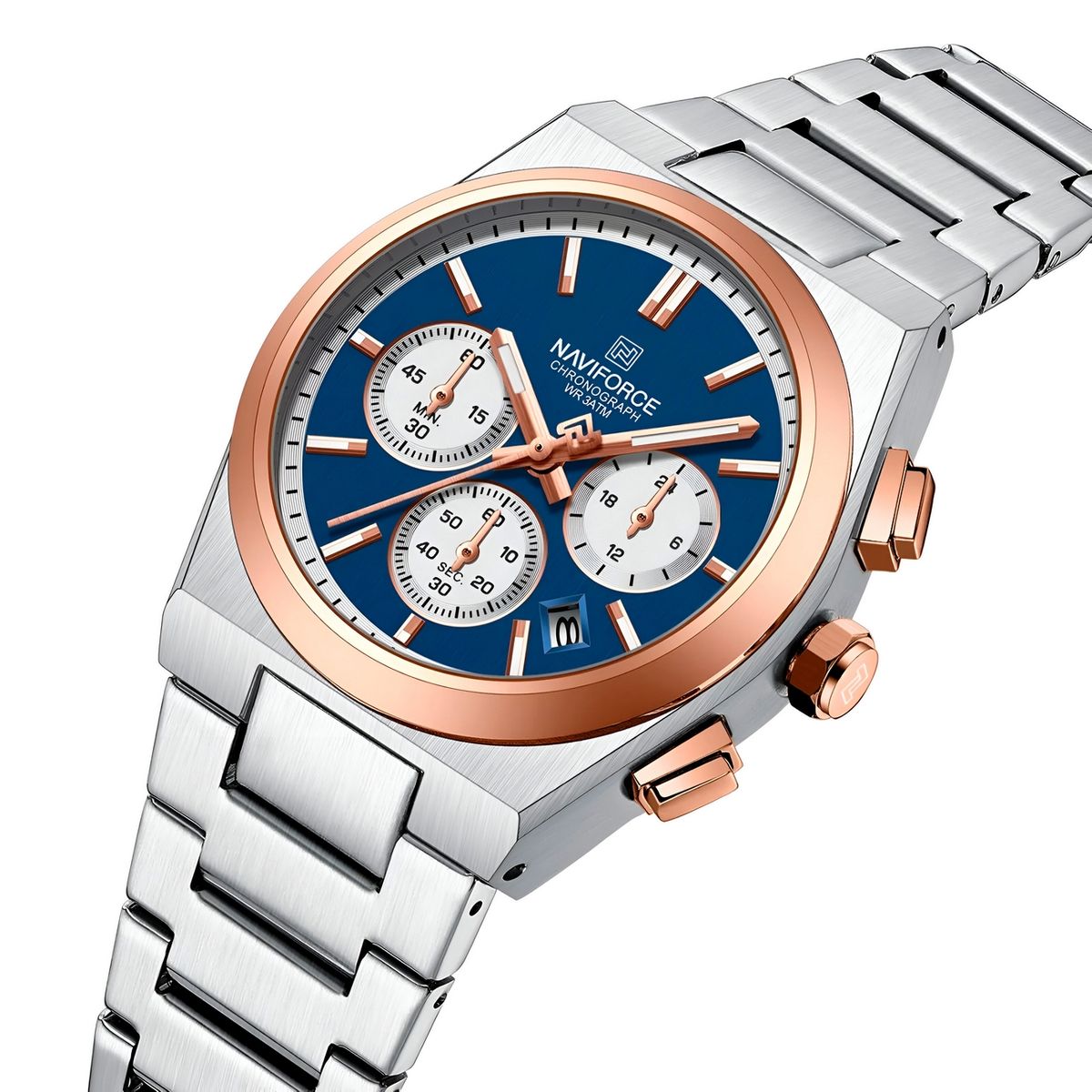 NAVIFORCE - Reloj Naviforce Casual Nf8048g Crono Hombre Acero+ Estuche