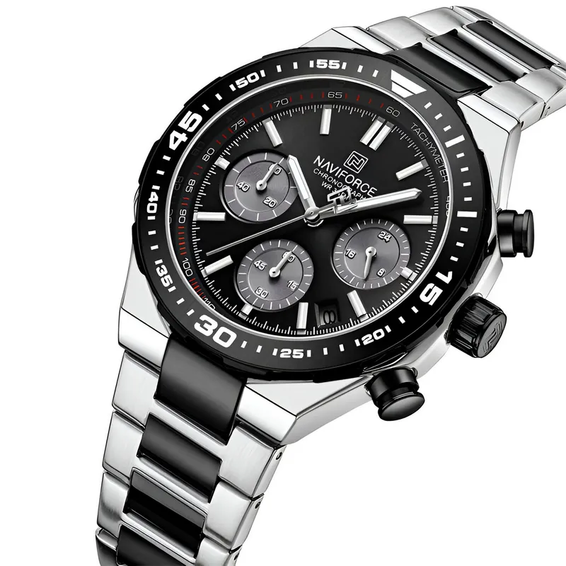 NAVIFORCE - Reloj Naviforce Casual Nf8049 Crono Hombre Acero+ Estuche