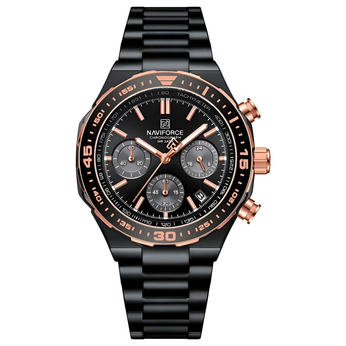 NAVIFORCE - Reloj Naviforce Casual Nf8049 Crono Hombre Acero+ Estuche