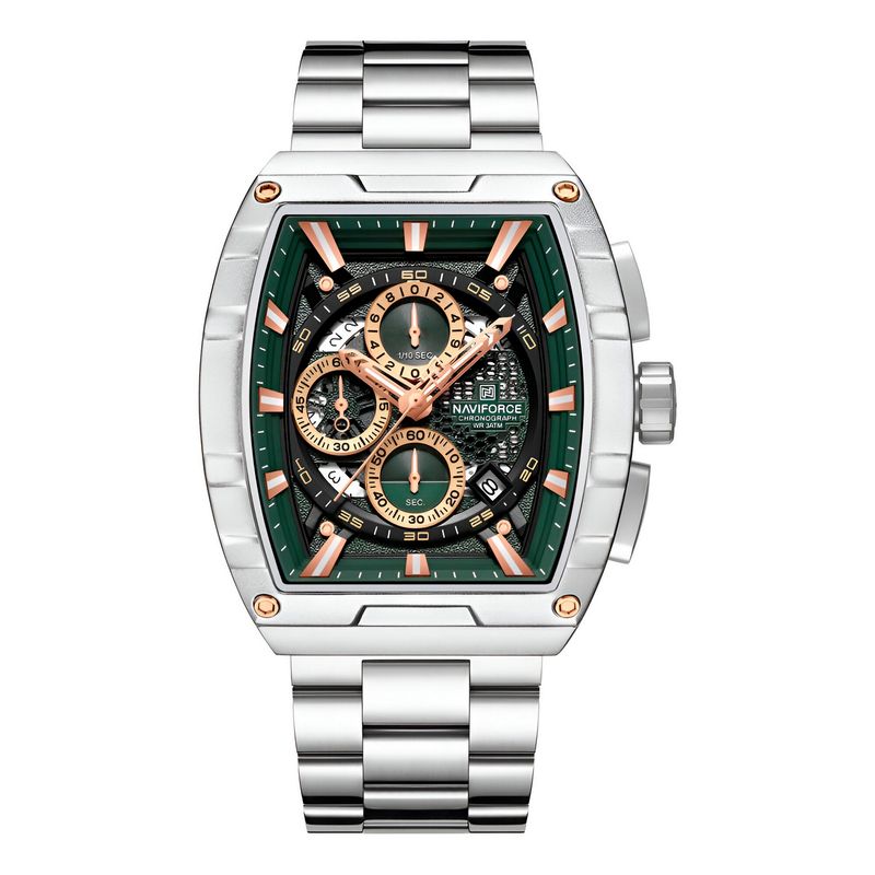 NAVIFORCE - Reloj Naviforce Casual Nf8066 Crono Hombre Acero+ Estuche