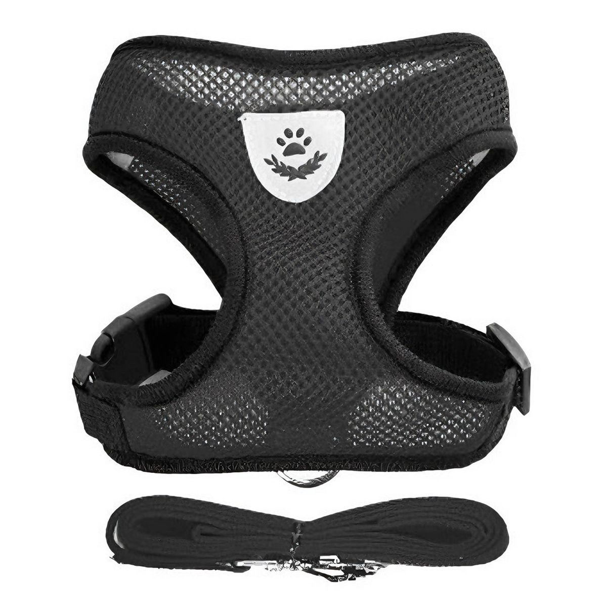 GENERICO - Arnes Pechera Chaleco Para Perro Y Gato  Raza Pequeña Negro S