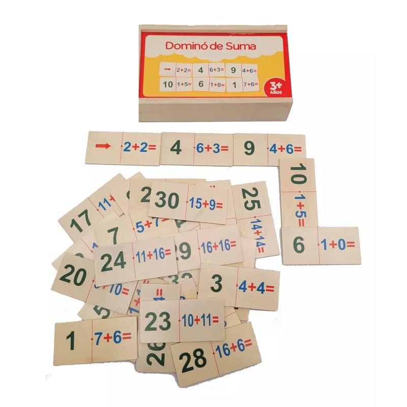 GENERICO - Juego Dominó Sumas En Madera Educativo