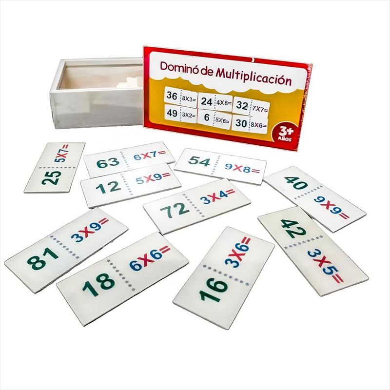 GENERICO - Juego Dominó Multiplicación En Madera Educativo