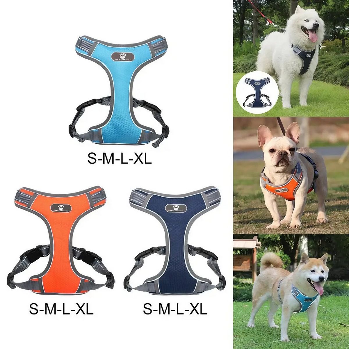 GENERICO - Pechera Para Perro Razas Medianas Y Grande Azul Oscuro Talla M