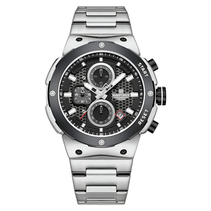 NAVIFORCE - Reloj Naviforce Casual Nf8072 Crono Hombre Acero+ Estuche