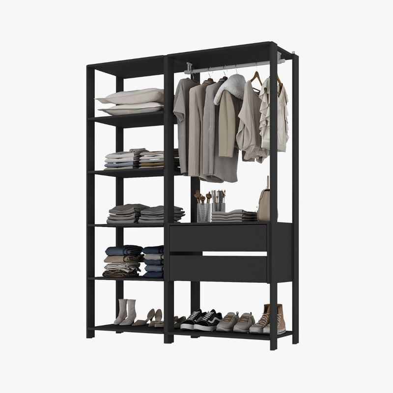 AKIVOY - Armario Closet Aureo 135cm Color Negro
