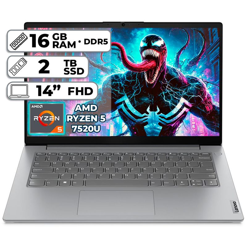 LENOVO - PORTÁTIL LENOVO V14 G4 AMN AMD RYZEN 5 7520U 16GB LPDDR5 2TB SSD 14" FHD