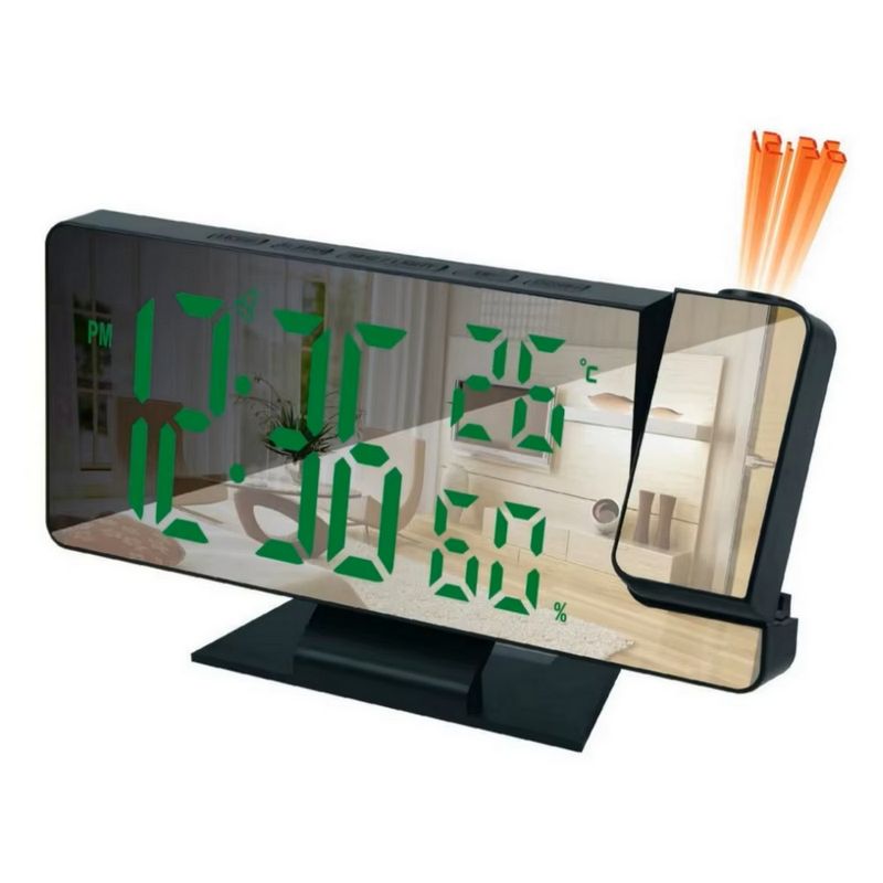 GENERICO - Reloj Despertador Digital Con Proyector De 180° Pantalla Led