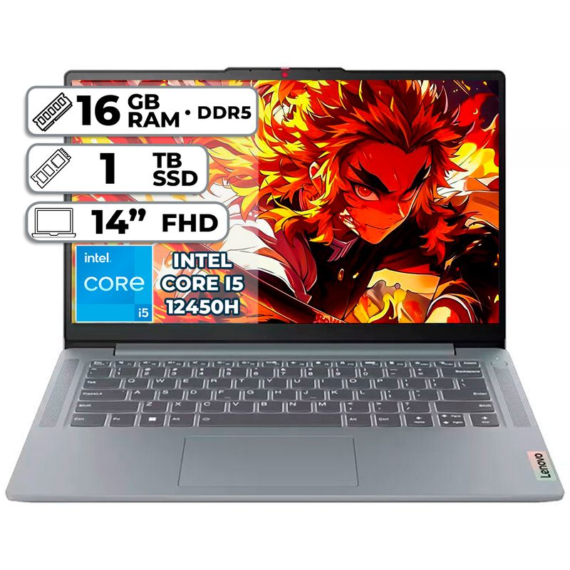 LENOVO - PORTÁTIL LENOVO SLIM 3 14IAH8 INTEL CORE I5-12450H 16GB RAM  1TB SSD 14" FHD