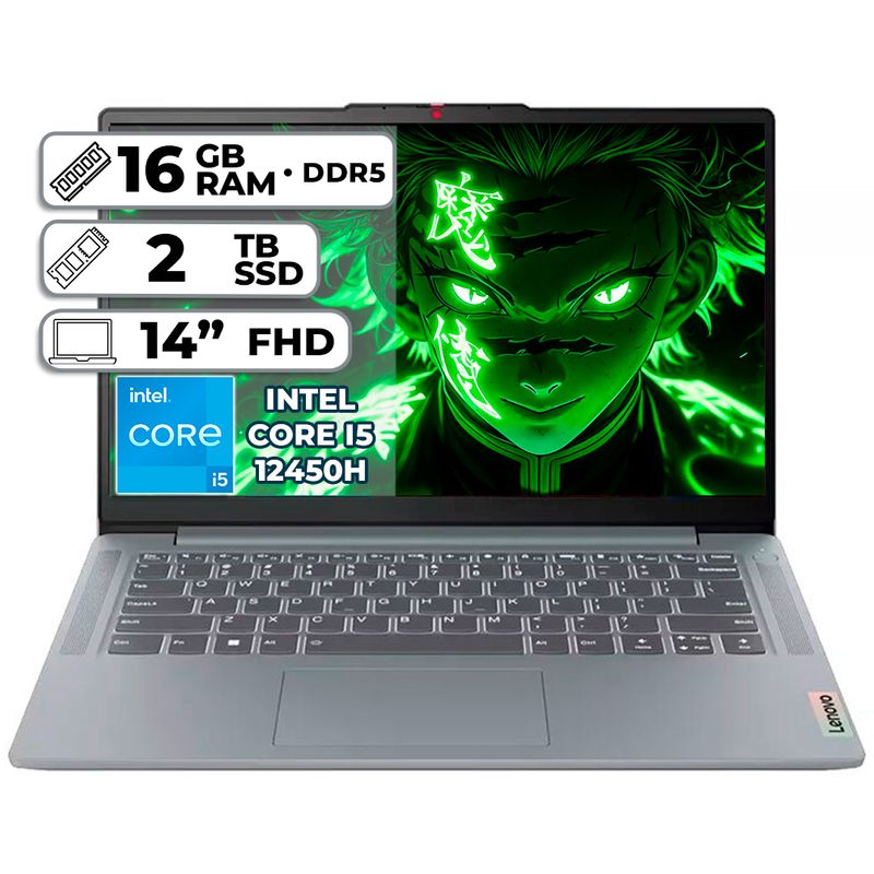 LENOVO - PORTÁTIL LENOVO SLIM 3 14IAH8 INTEL CORE I5-12450H 16GB RAM  2TB SSD 14" FHD