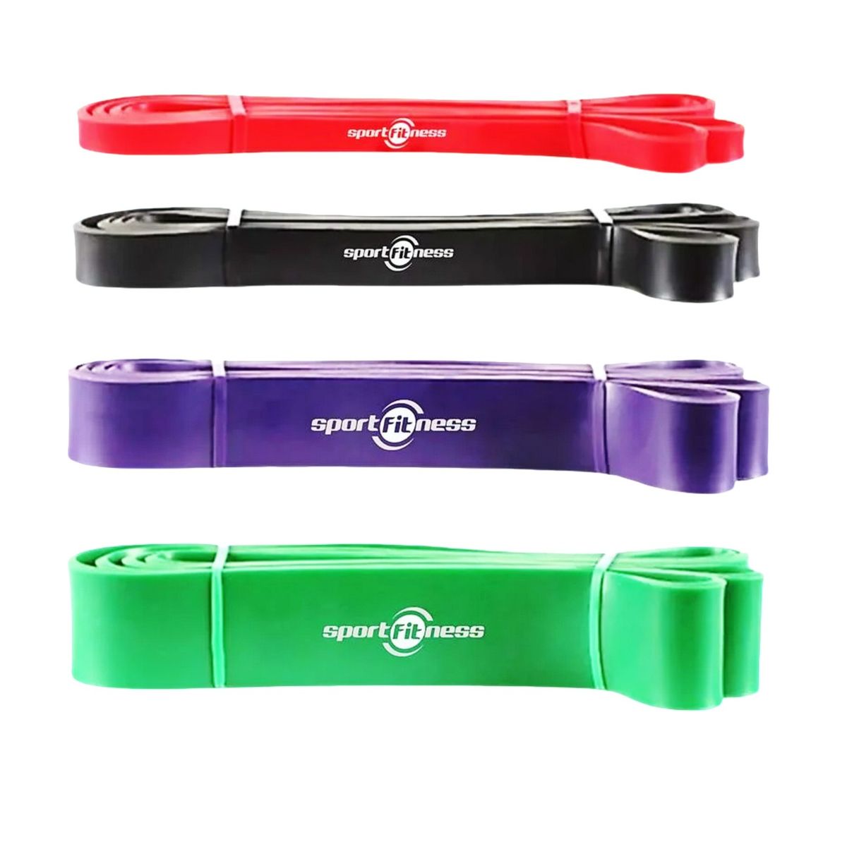 SPORT FITNESS - Kit De Bandas De Resistencia 4 Pzs Tonificación Flexibilidad