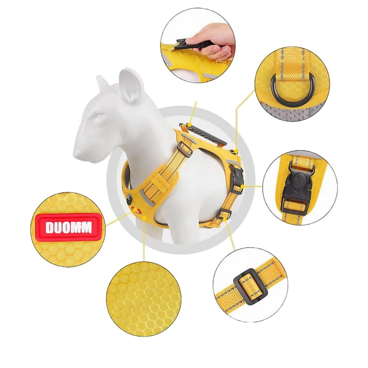 GENERICO - Arnés Para Perros Grandes y Pequeños Amarillo Talla XL