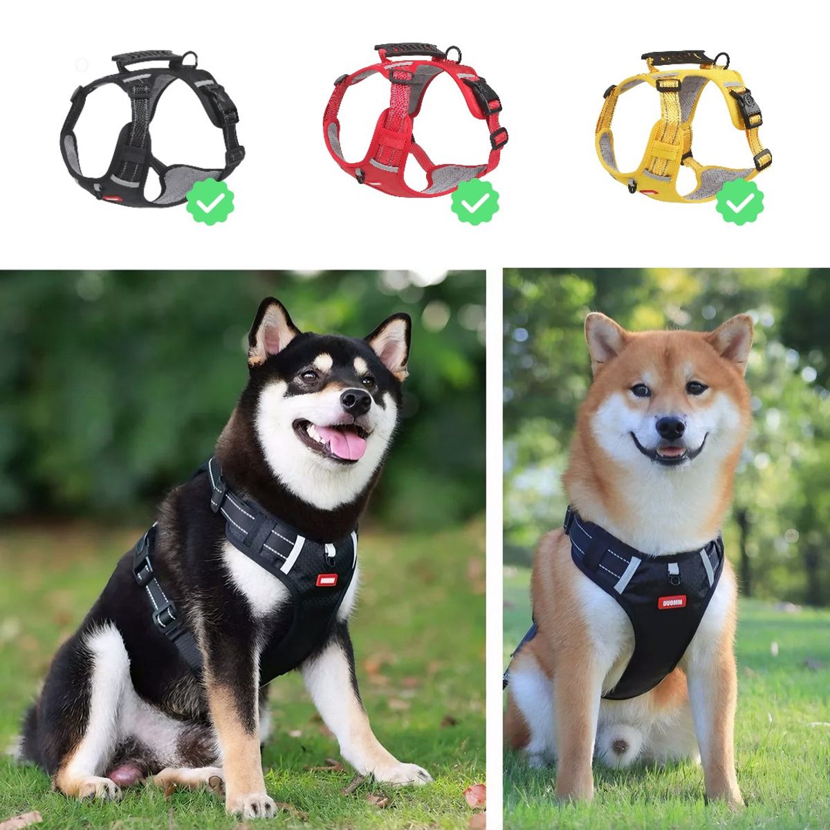 GENERICO - Arnés Para Perros Grandes y Pequeñas Negro Talla L