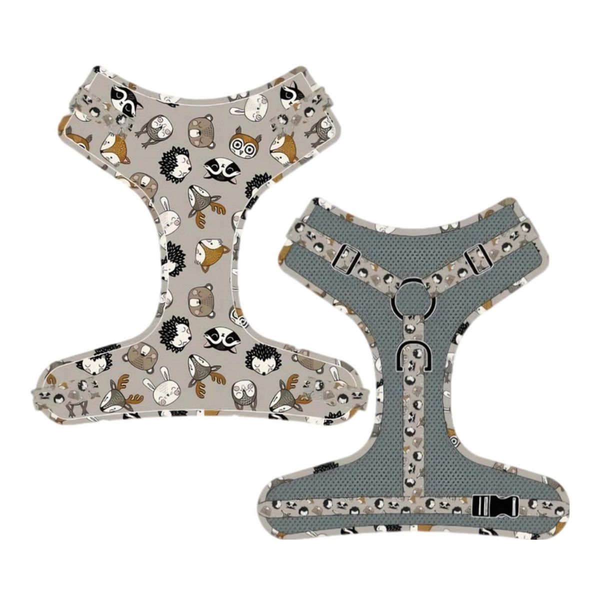 GENERICO - Arnes Perro Con Estampado Razas Pequeñas Marron M