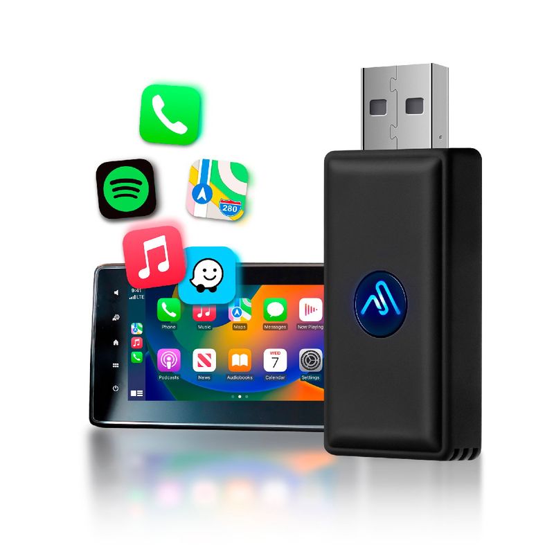 AUTOSKY - Adaptador Carplay Inalambrico Carro Convertidor Apple iPhone
