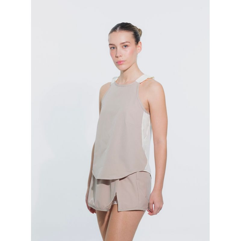 NO RULES - CAMISETA ESQUELETO DOUBLE SHIRT BEIGE.