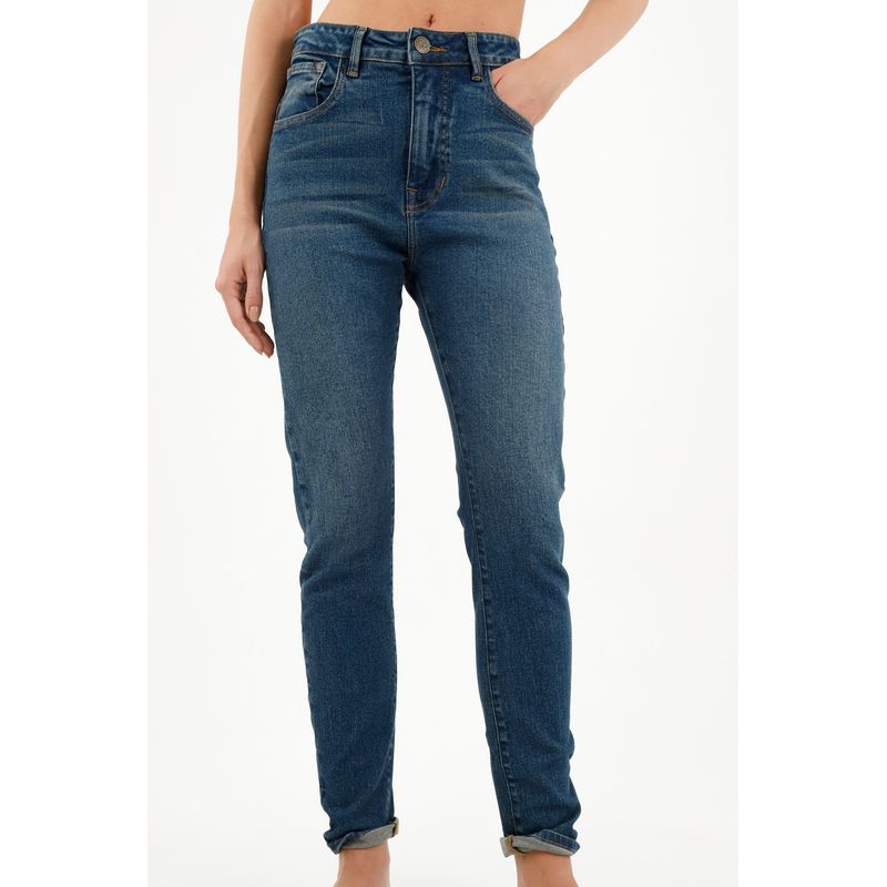 TENNIS - Jean tipo jegging azul  para mujer