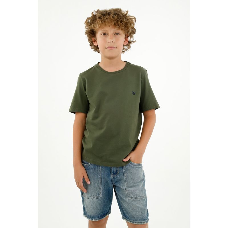 TENNIS - Camiseta basica verde para niño