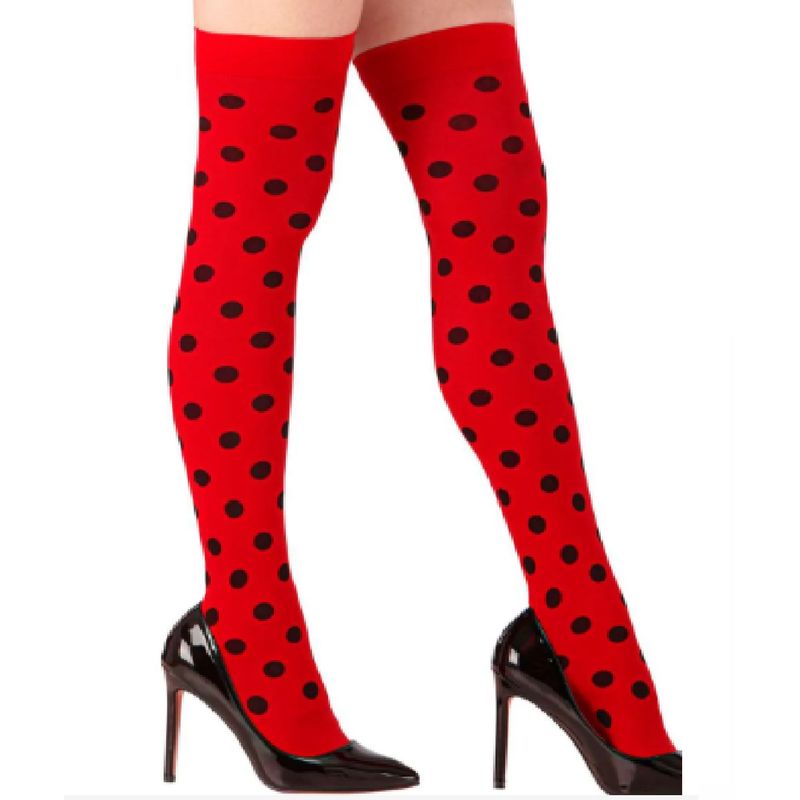 GENERICO - Medias Veladas Ligero 76 Cm De Mariquita Con Lunares Dama