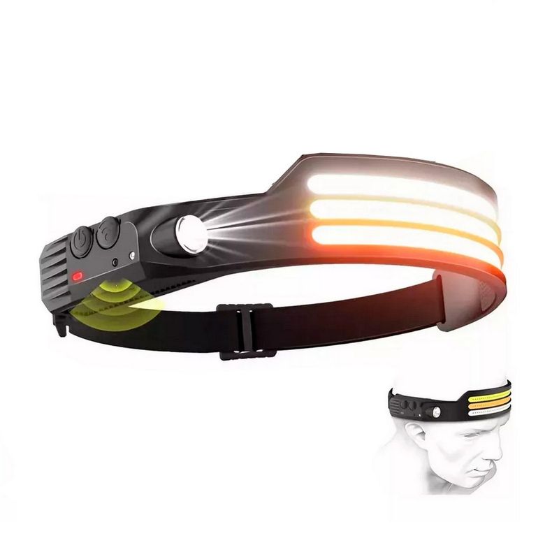 GENERICO - Linterna Frontal Led Cintillo Recargable 3 Colores De Luz
