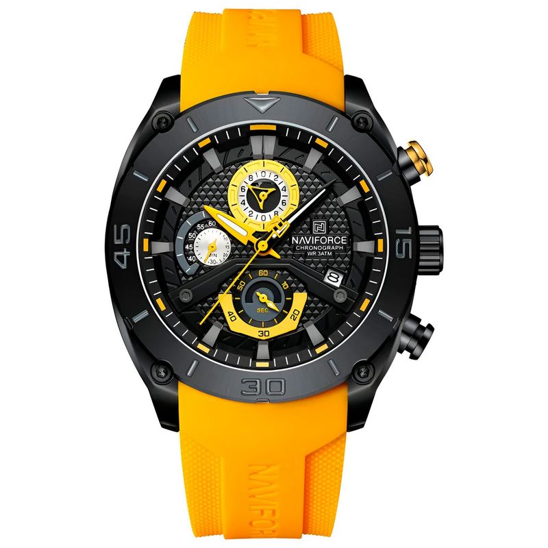 NAVIFORCE - Reloj Naviforce Casual Nf8038 Crono Hombre Goma + Estuche