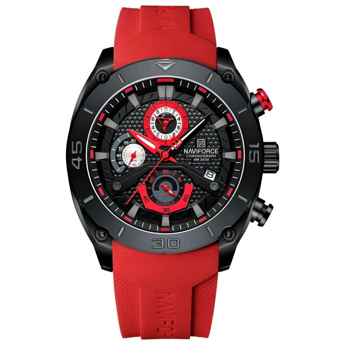 NAVIFORCE - Reloj Naviforce Casual Nf8038 Crono Hombre Goma + Estuche