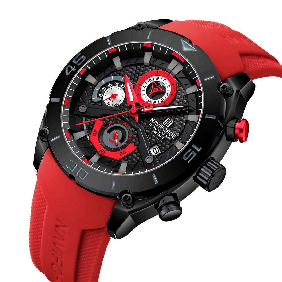NAVIFORCE - Reloj Naviforce Casual Nf8038 Crono Hombre Goma + Estuche