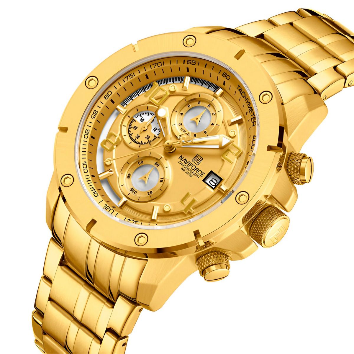 NAVIFORCE - Reloj Naviforce Casual Nf8056 Crono Hombre Acero+ Estuche